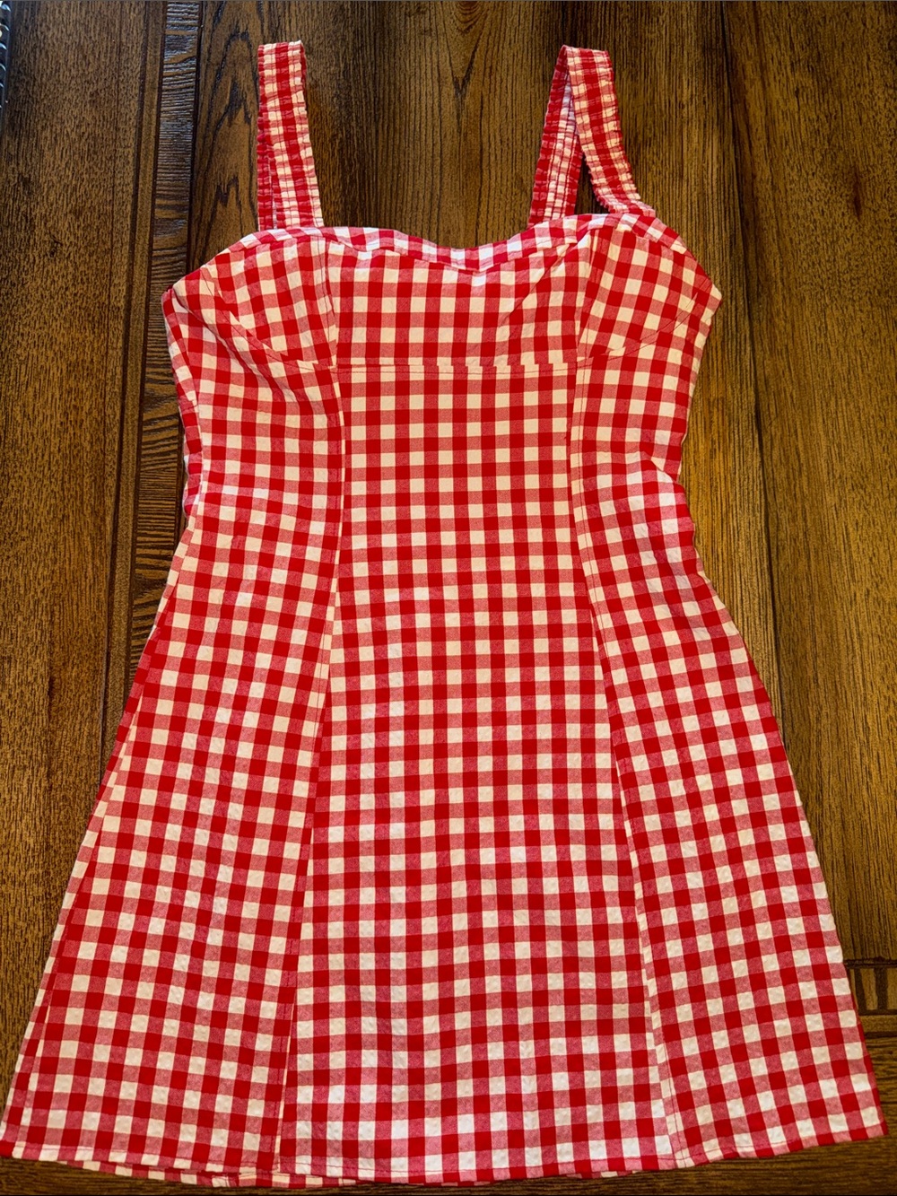 Zara Red and White Gingham Mini Dress